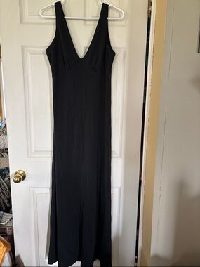 Classic Black V-Neck Women's Dress